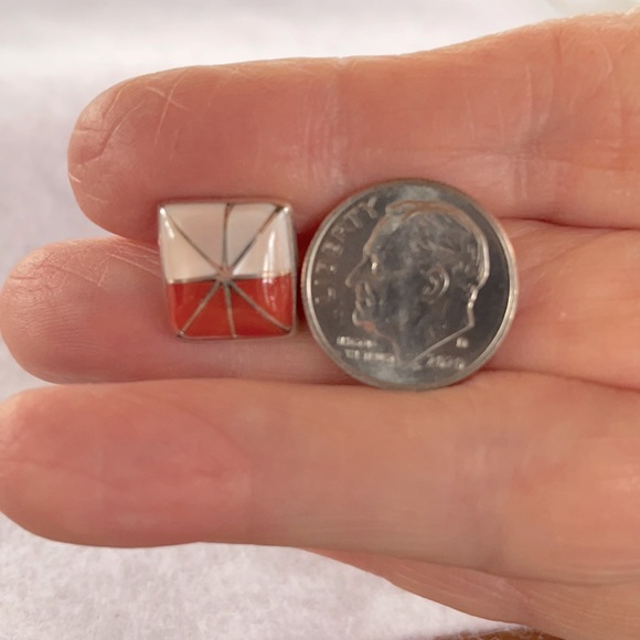 Coral & Mother of Pearl Earrings - Picture 3 of 3